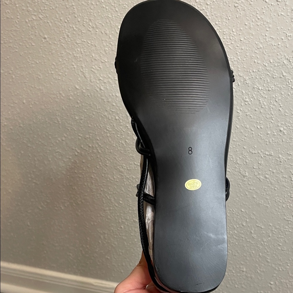 Colorful Beaded Black Sandals - Picture 5 of 6